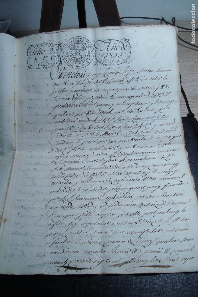 Manuscritos antiguos: ANTIGUO MANUSCRITO PRIOR COMUNIDAD RELIGIOSA COLEGIO SANT PERE NOLASC. BARCELONA 1819 RAMON SITJAS.