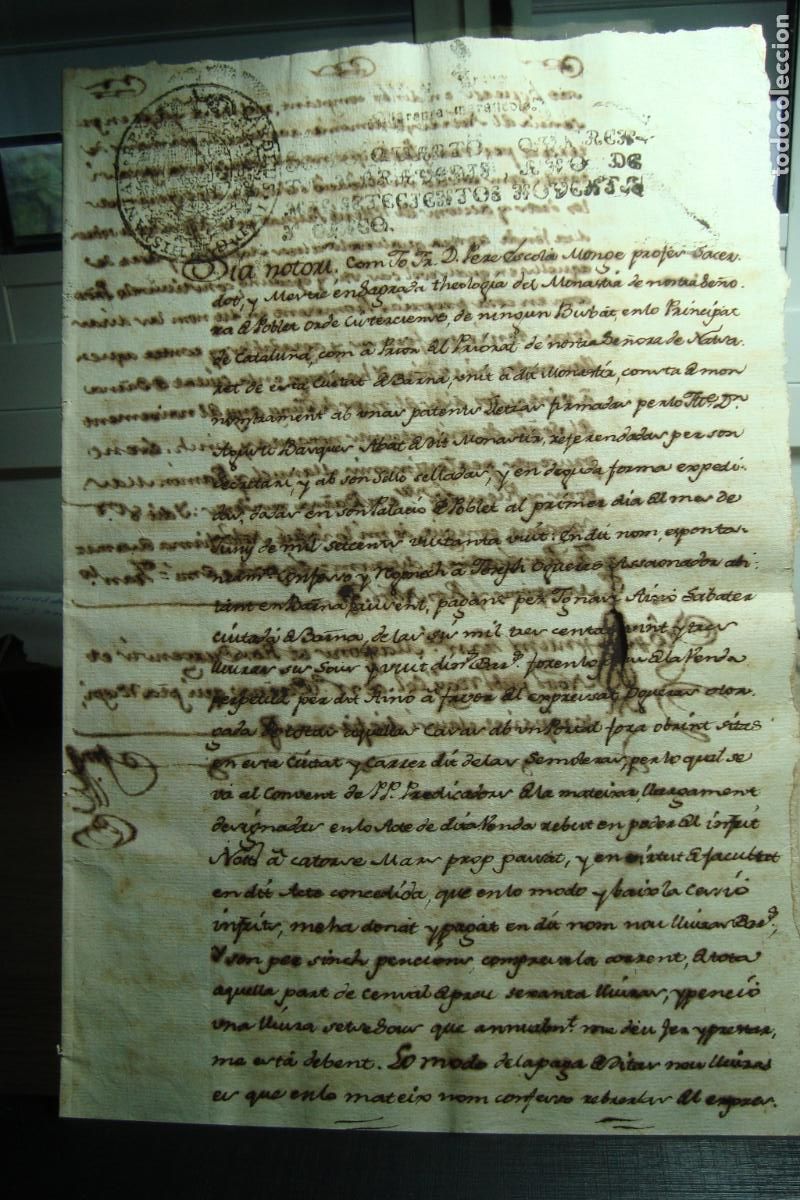 Ancient Manuscripts: MANUSCRITO PERE ESCOLA MONGE MESTRE SAGRADA TEOLOGIA MONASTERIO POBLET PRIORAT. EN BARCELONA 1795