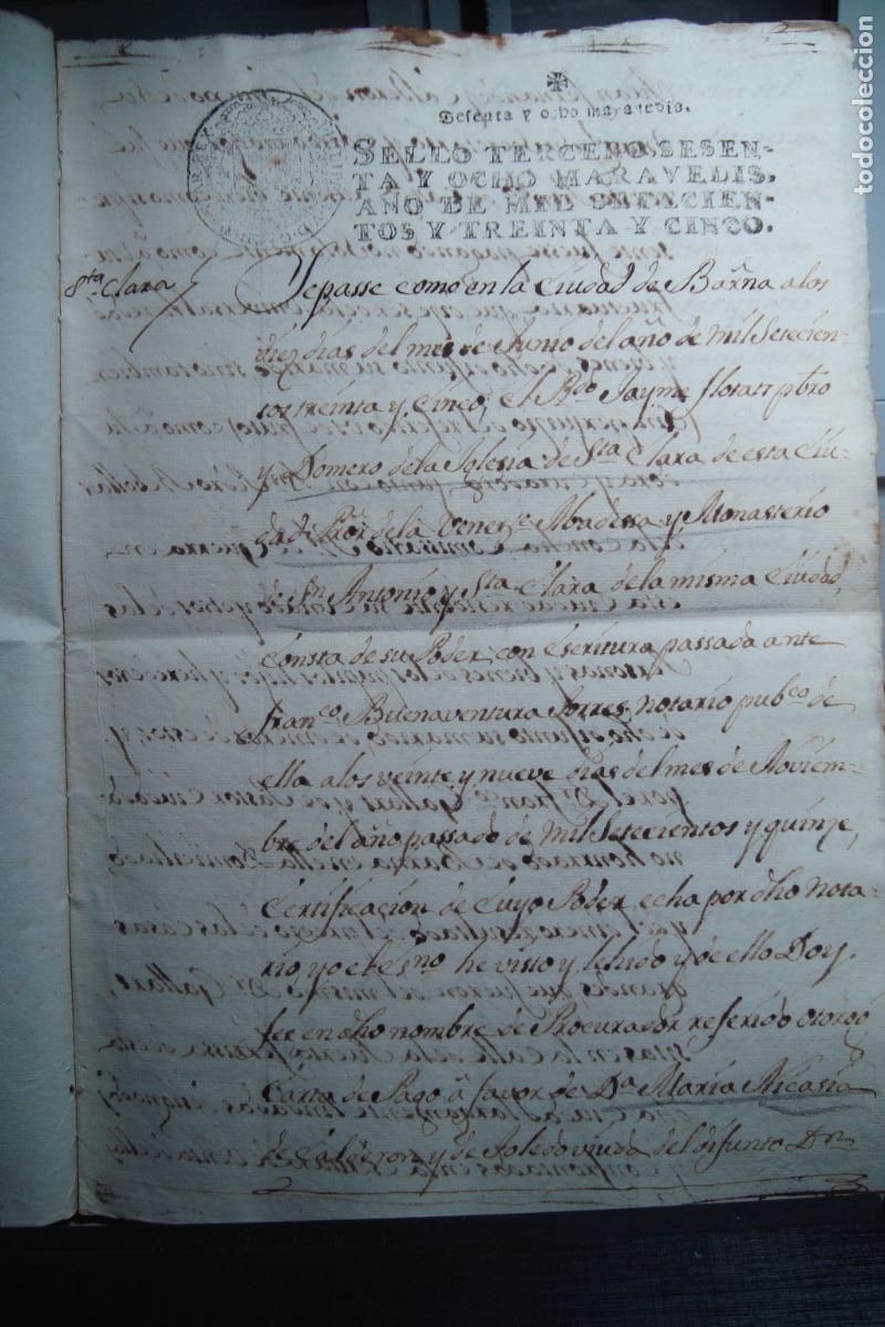 Manuscritos antigos: MANUSCRITO NICASSIA CALDERON. ABADESA MONASTERIO SAN ANTONIO SANTA CLARA. BARCELONA 1735