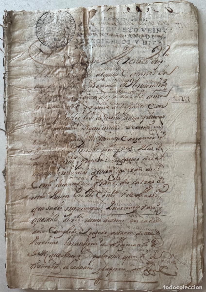 Manoscritti antichi: DOCUMENTOS COSIDOS CENSO CASA DE SANTANDER - CONVENTO DE SANTA CRUZ - SIGLOS XVIII - XIX
