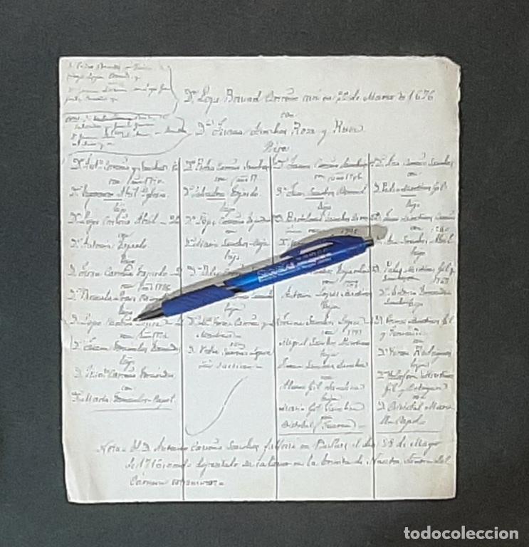 Manuscrits anciens: ARBOL GENEAL&Oacute;GICO DE LOS CARRE&Ntilde;O DE BULLAS SIGLO XIX