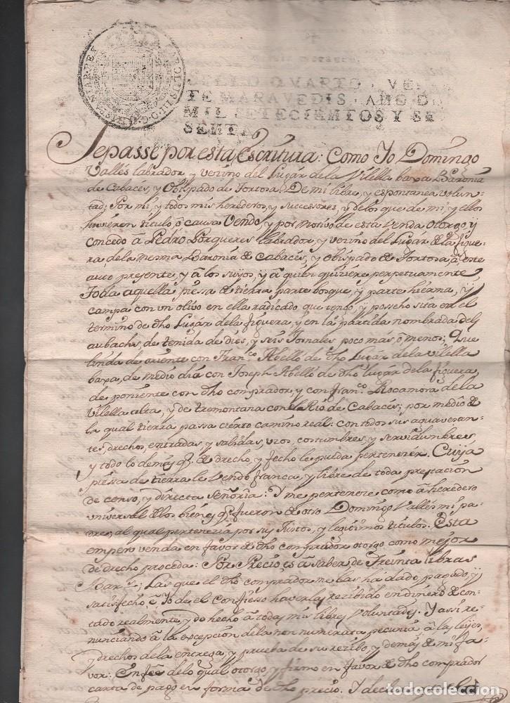 Manuscritos antiguos: L18-4-4 TIMBROLOGIA.-Sello QUARTO de 20 Maravedis - A&ntilde;o 1760 -CARLOS III apodado el POLITICO o el M