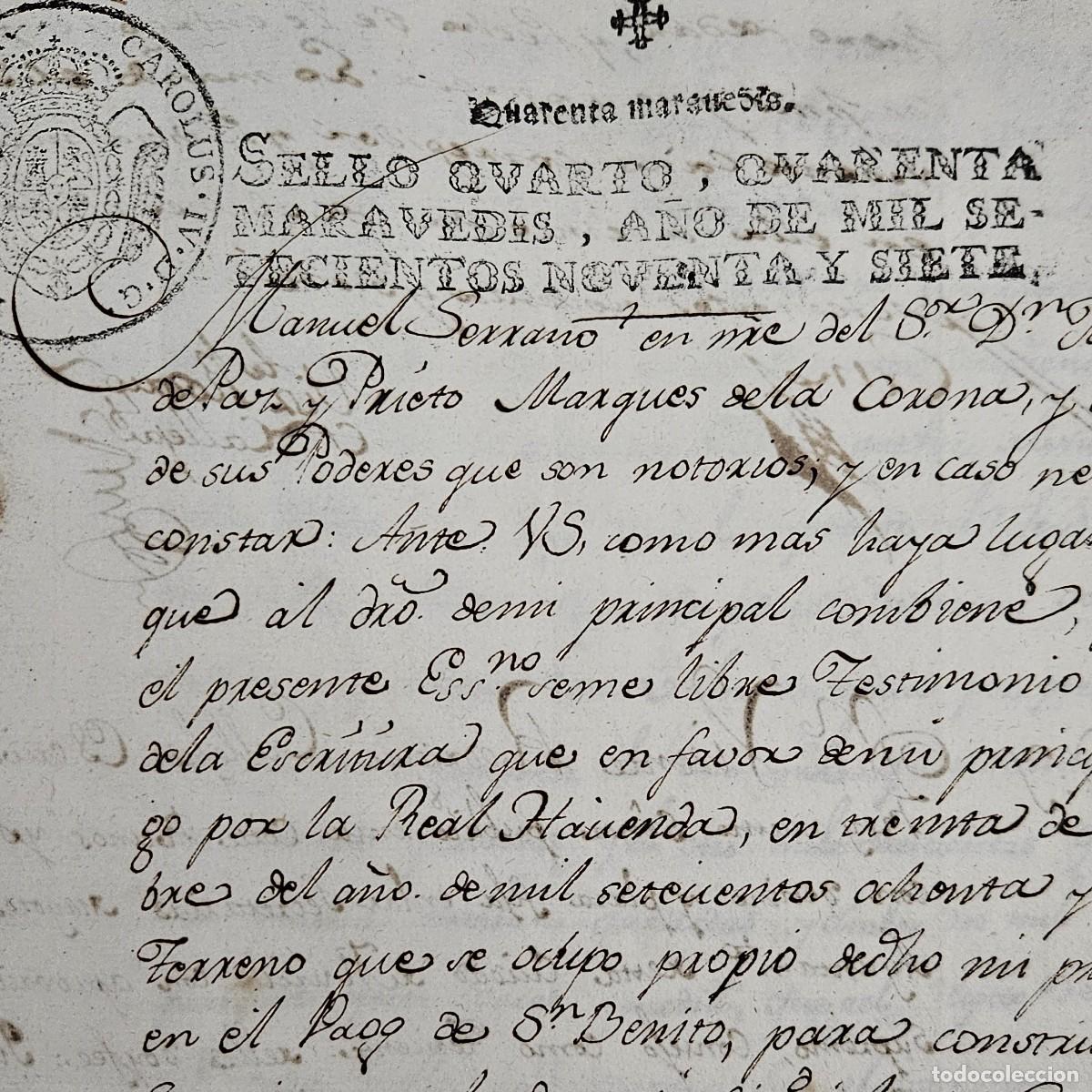 Manuscritos antiguos: 1797-MURCIA-EXPROPIA CAMINO REAL-SAN BENITO-MARQUES DE LA CORONA-PUERTO DE LA CADENA-AGUAS CONDOMINA