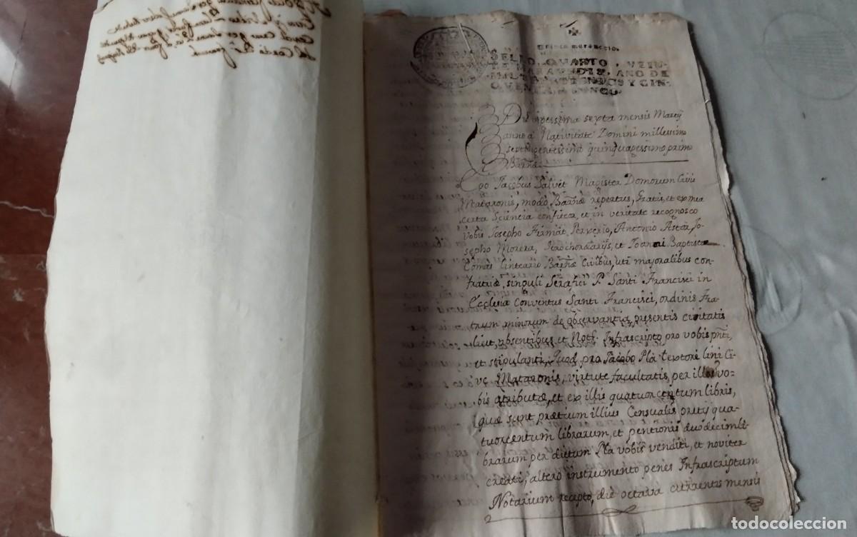 Manuscritos antiguos: BARCELONA ,MANUSCRITO CON TIMBROLOGIA A&Ntilde;O 1775 , 3 PAG , SELLO CUARTO