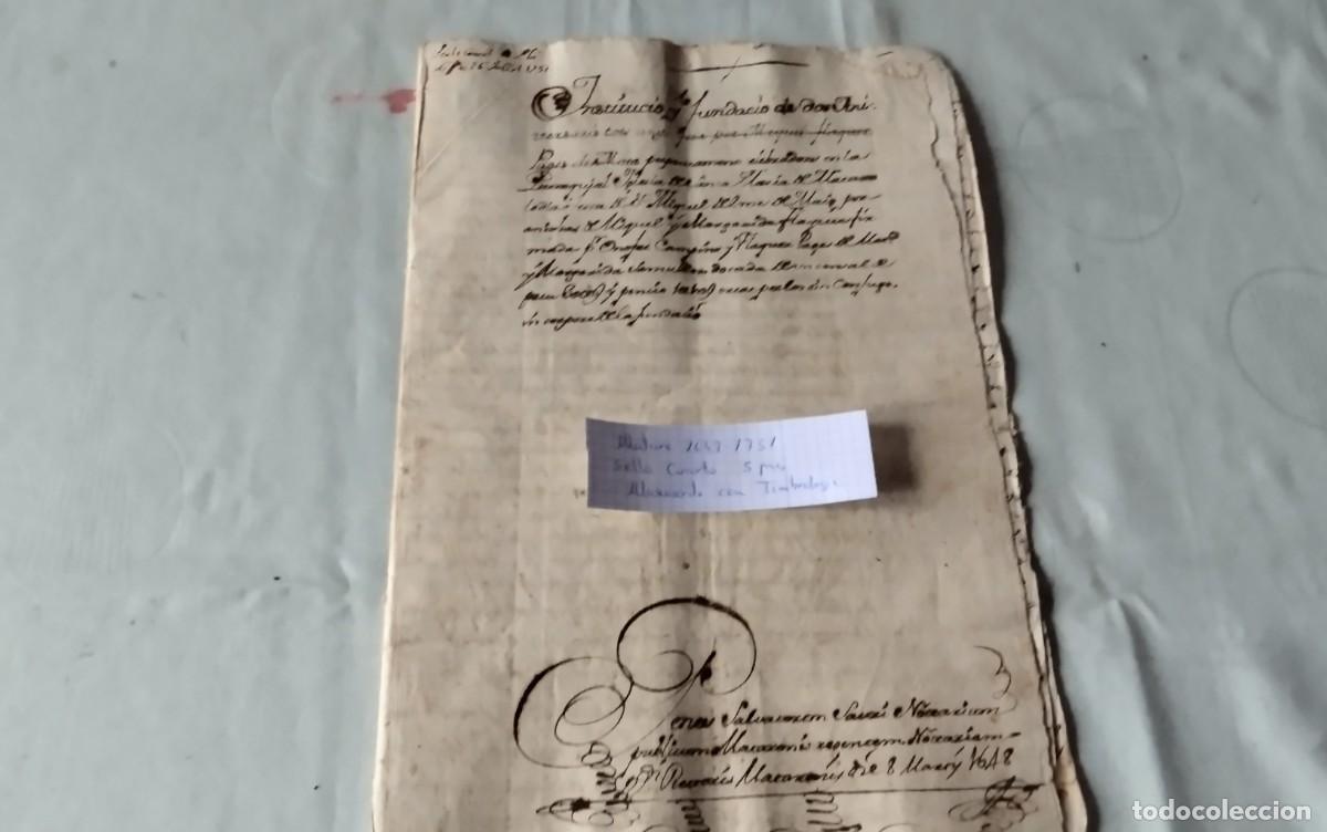Manuscritos antiguos: MATARO MANUSCRITO CON TIMBROLOGIA A&Ntilde;O 1648-1751 5 PAG , SELLO CUARTO
