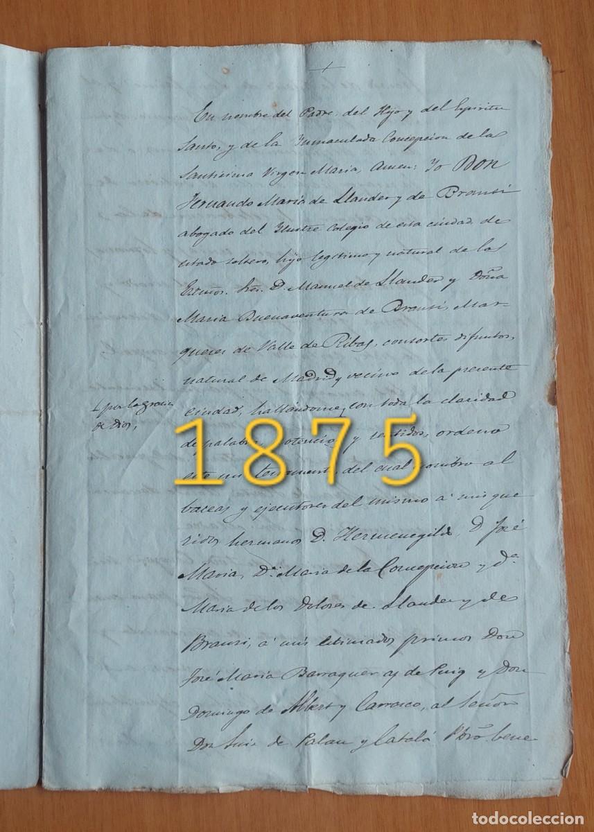 Manoscritti antichi: LLAUDER TESTAMENTO MANUSCRITO VALLE DE RIBAS