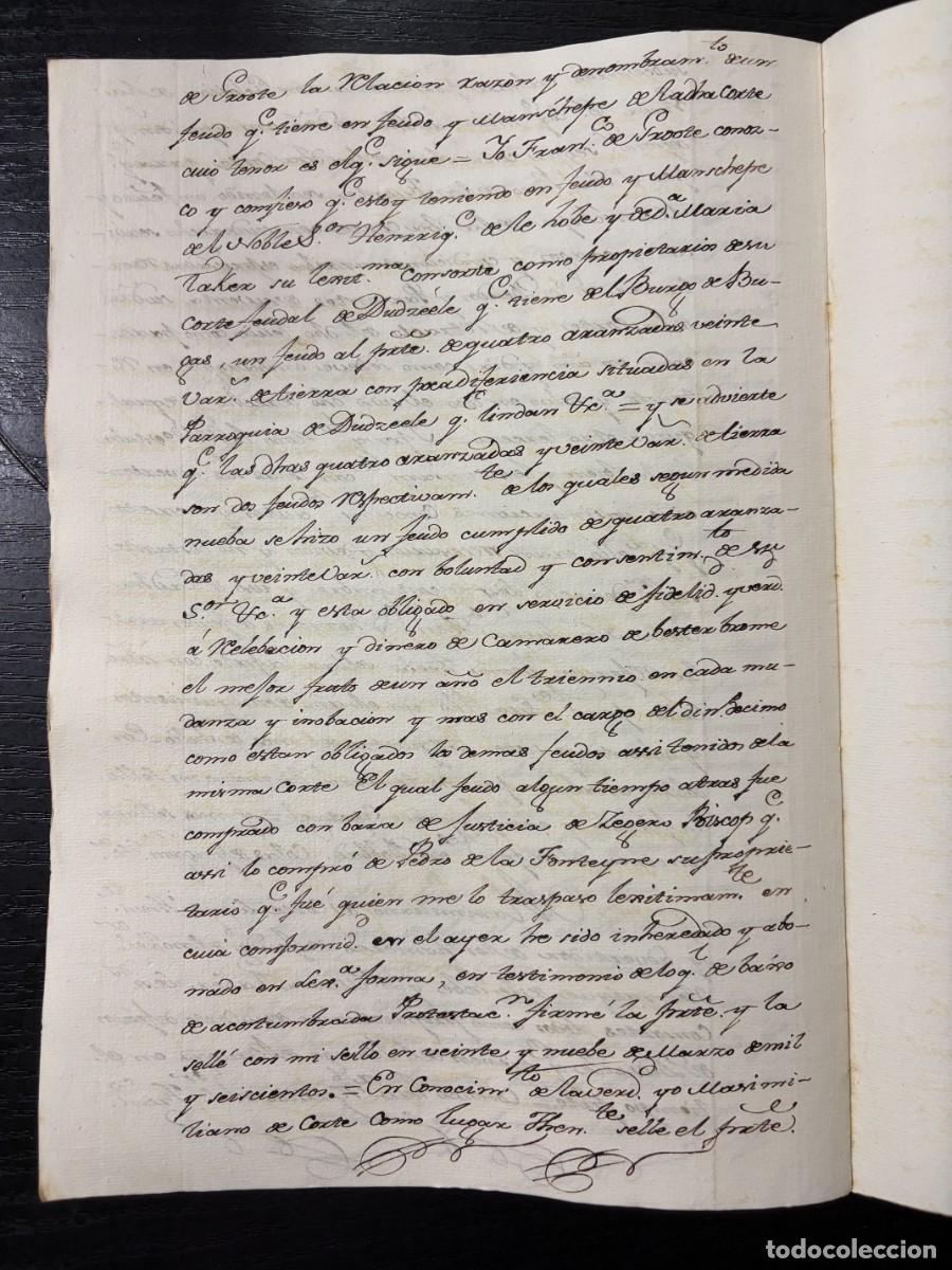 Manuscritos antiguos: FLANDES, 1586. FEUDO DE DUDZEELE. ADRI&Aacute;N J&Aacute;COME DE SEVILLA. BRUJAS. LEER - Foto 7