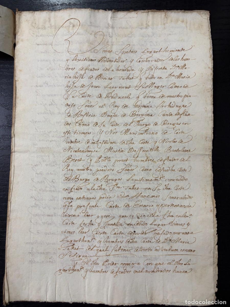 Manuscritos antiguos: FLANDES, 1586-87. FEUDO DE DUDZEELE. ADRI&Aacute;N J&Aacute;COME DE SEVILLA. BRUJAS. LEER - Foto 2