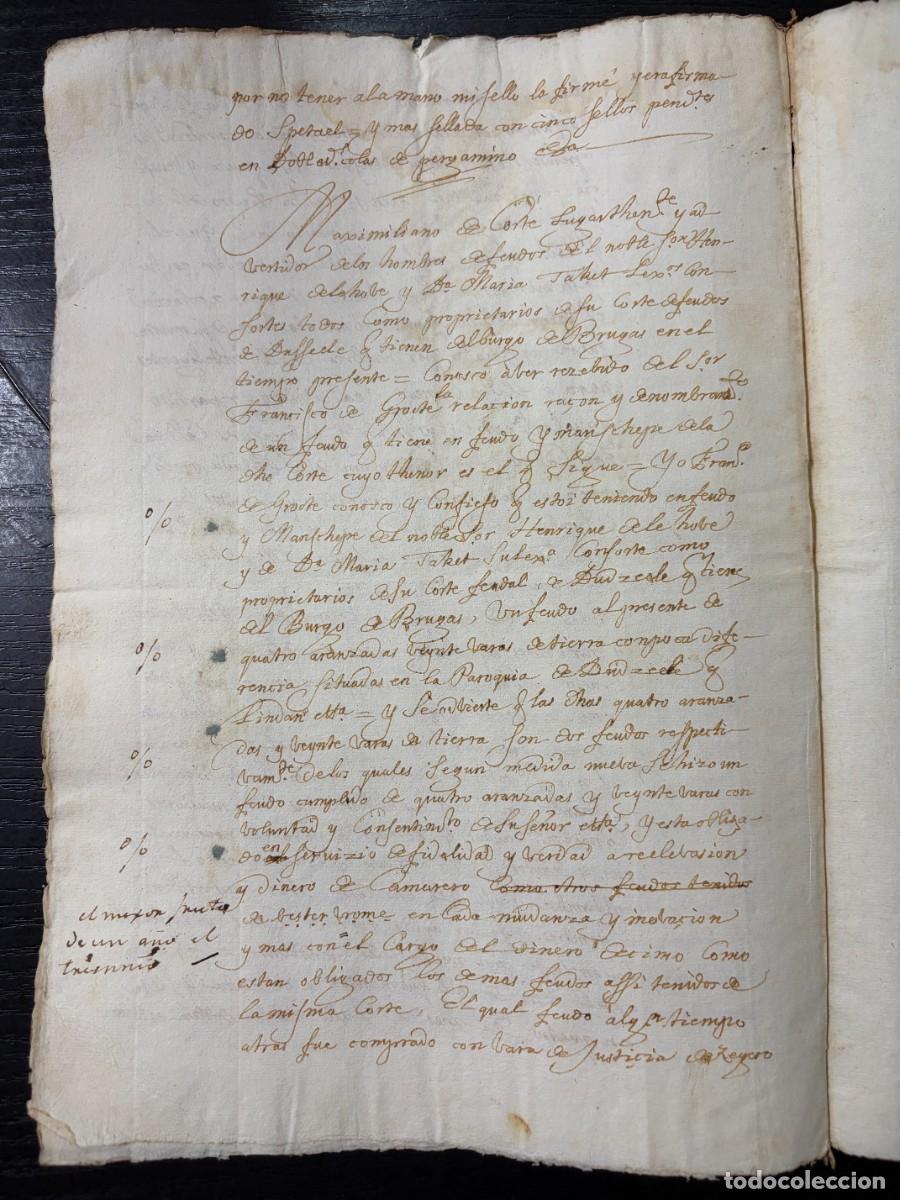 Manuscritos antiguos: FLANDES, 1586-87. FEUDO DE DUDZEELE. ADRI&Aacute;N J&Aacute;COME DE SEVILLA. BRUJAS. LEER - Foto 7