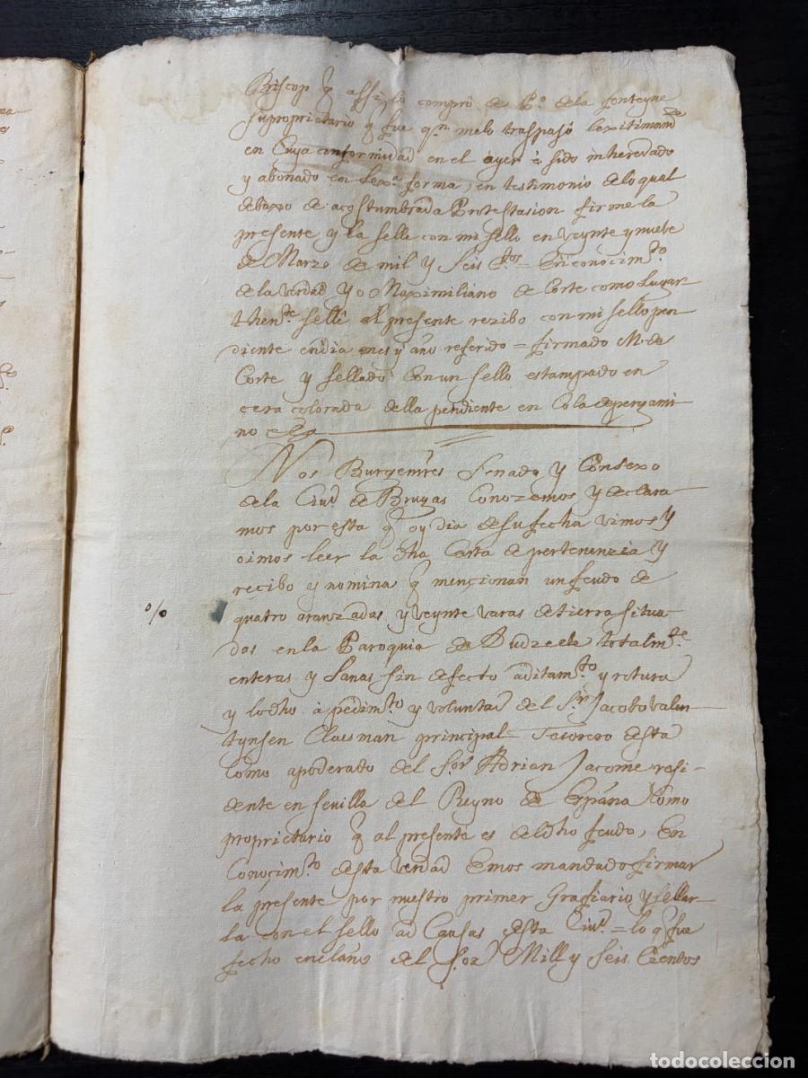 Manuscritos antiguos: FLANDES, 1586-87. FEUDO DE DUDZEELE. ADRI&Aacute;N J&Aacute;COME DE SEVILLA. BRUJAS. LEER - Foto 8