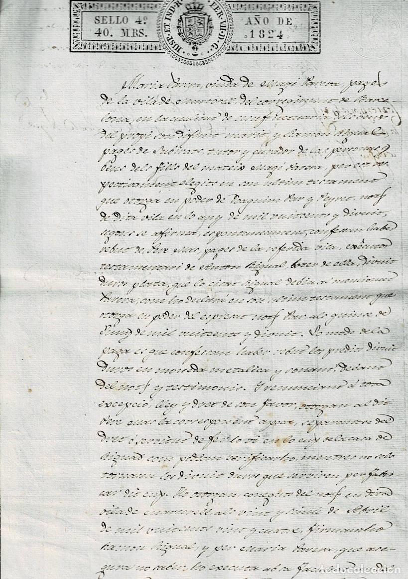 Manuscritos antiguos: L18-4-2 Fiscal TIMBROLOGIA.- FERNANDO VII llamado el Deseado o el Rey Fel&oacute;n (1784-1833) Sello 4&ordm;