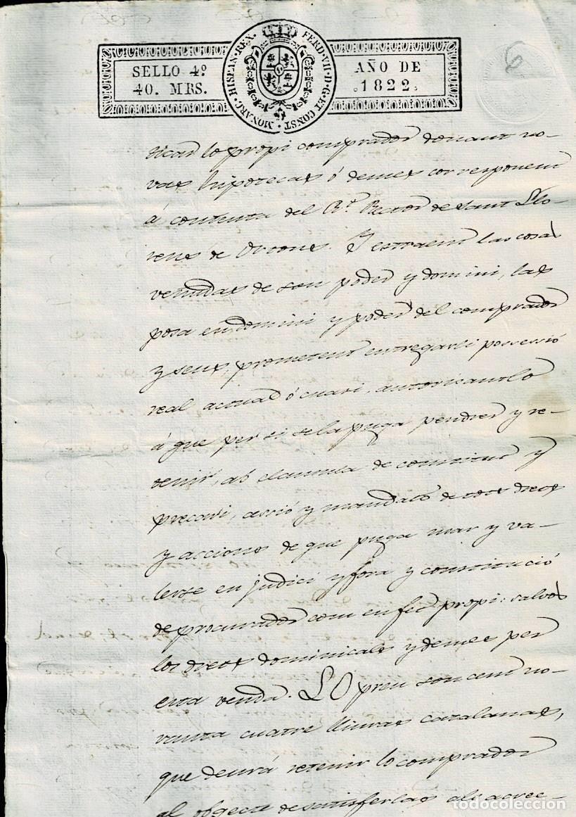 Manuscritos antiguos: L18-4-5 TIMBROLOGIA.- FERNANDO VII llamado el Deseado o el Rey Fel&oacute;n (1784-1833) Sello 4&ordm; de 40 M