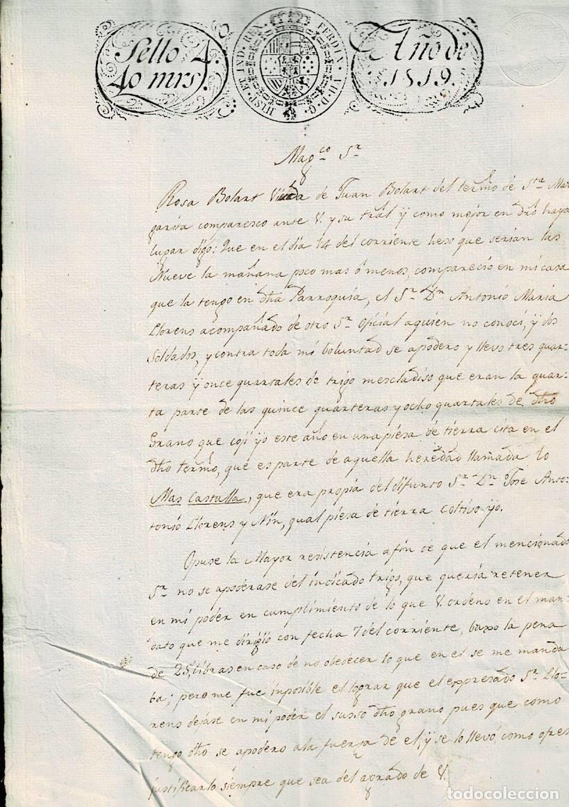 Manuscritos antiguos: L18-4-8 Fiscal TIMBROLOGIA.- FERNANDO VII llamado el Deseado o el Rey Fel&oacute;n (1784-1833) Sello 4&ordm;