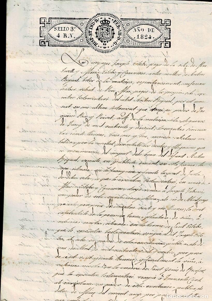 Manuscritos antiguos: L18-4-14 Fiscal TIMBROLOGIA.- FERNANDO VII llamado el Deseado o el Rey Fel&oacute;n (1784-1833) Sello 3&ordm;