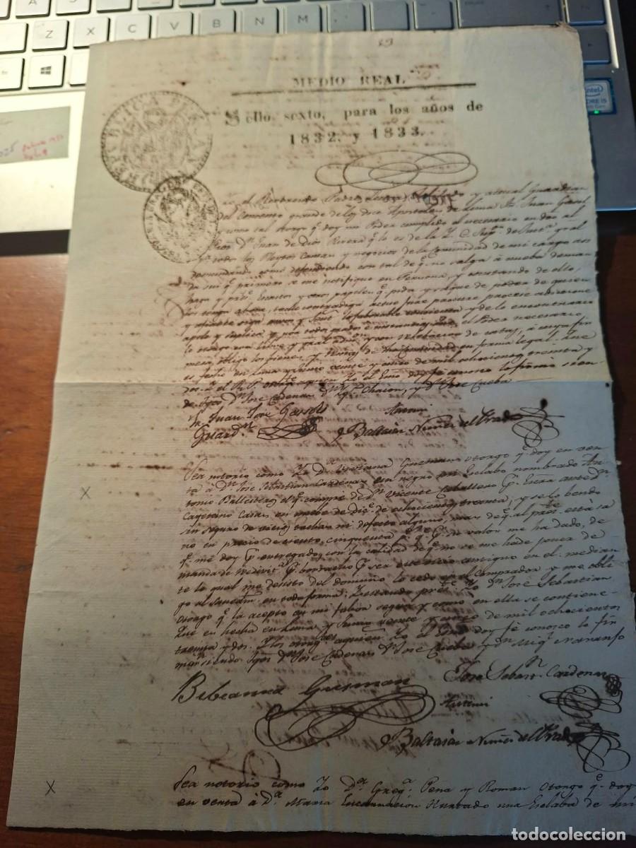 Manuscritos antiguos: MANUSCRITO 1832 VENTA DE ESCLAVO Y ESCLAVA