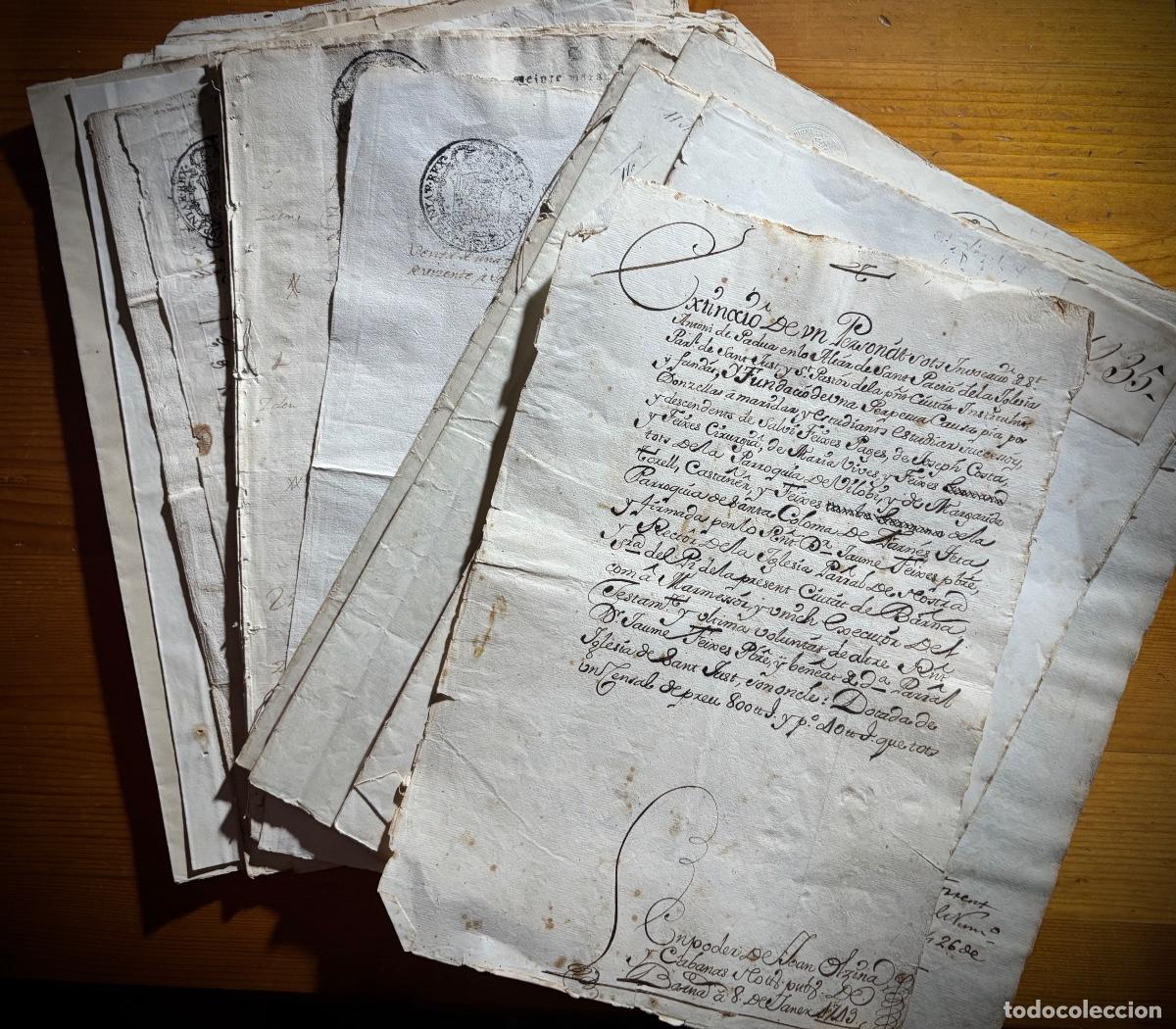 Manuscritos antiguos: LOTE MANUSCRITOS- SIGLOS XVIII - XIX- CATALU&Ntilde;A