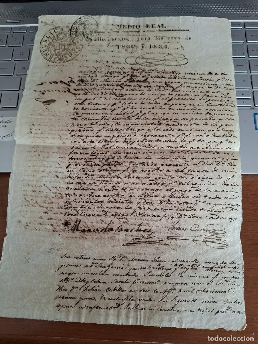 Manuscritos antiguos: VENTA DE ESCLAVAS NEGRAS - Foto 1