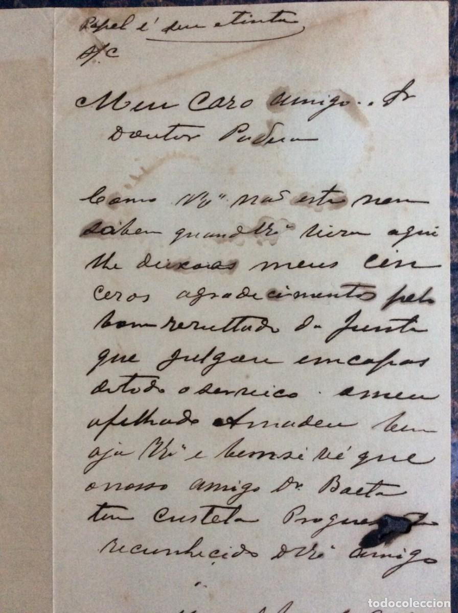 Manuscritos antiguos: Carta Manuscrita Hist&oacute;rica ao Dr. Ant&oacute;nio de P&aacute;dua . Assinada