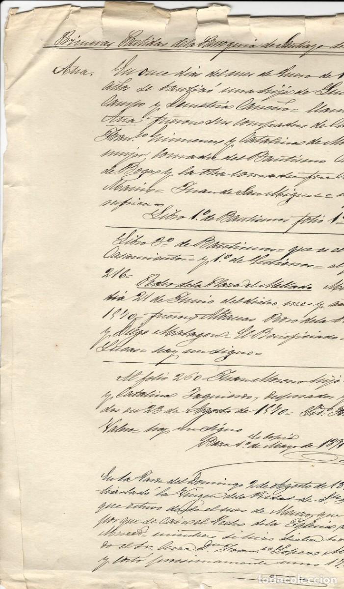 Manuscritos antiguos: BAZA GRANADA FAMILIA GONZALEZ PADILLA JOAQUIN SANCHEZ CAMACHO 1 HOJA B03