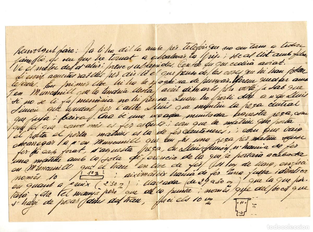 Manuscritos antiguos: Carta manuscrita en dos hojas (anverso y reverso) fechada en 1947. En catal&agrave;.