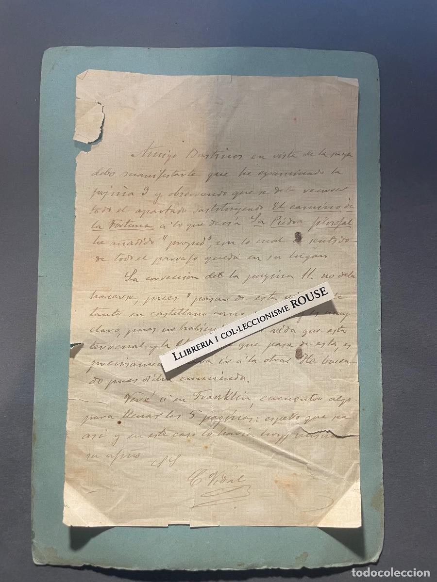 Manuscritos antiguos: CORRESPONDENCIA - ANTIGUA CARTA MANUSCRITA MANDADA POR CAYETANO VIDAL DE VALENCIANO , VILAFRANCA DEL