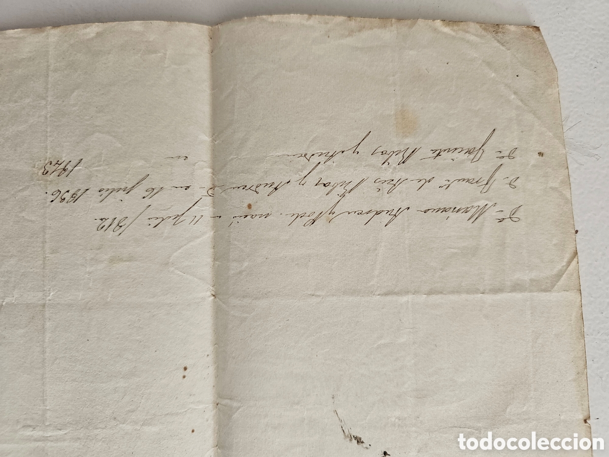 Manuscritos antiguos: ​Documento antiguo certificado obito Parroquia Carmen Barcelona 1879 genealogia