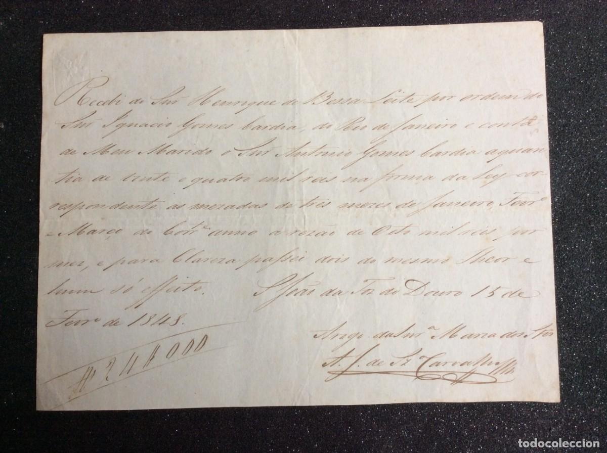 Manuscritos antiguos: Manuscrito Hist&oacute;rico de 1848 (Foz do Douro) &ndash; Industrial Bessa Leite / Conex&atilde;o Rio de Janeiro