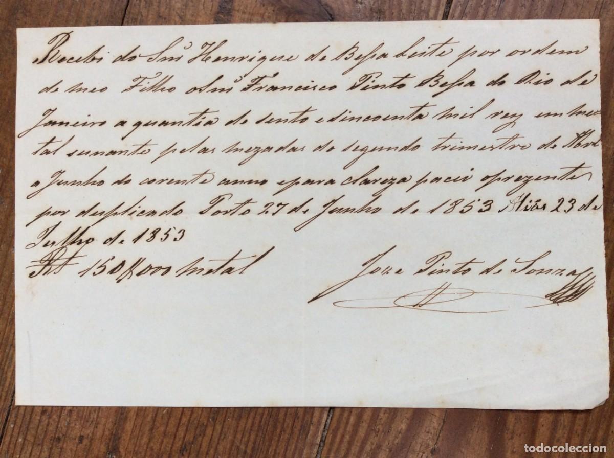 Manuscritos antiguos: Documento Hist&oacute;rico Manuscrito (1853) &ndash; Cidade do Porto Fam&iacute;lia Bessa Leite e Conex&atilde;o Rio de Janeiro