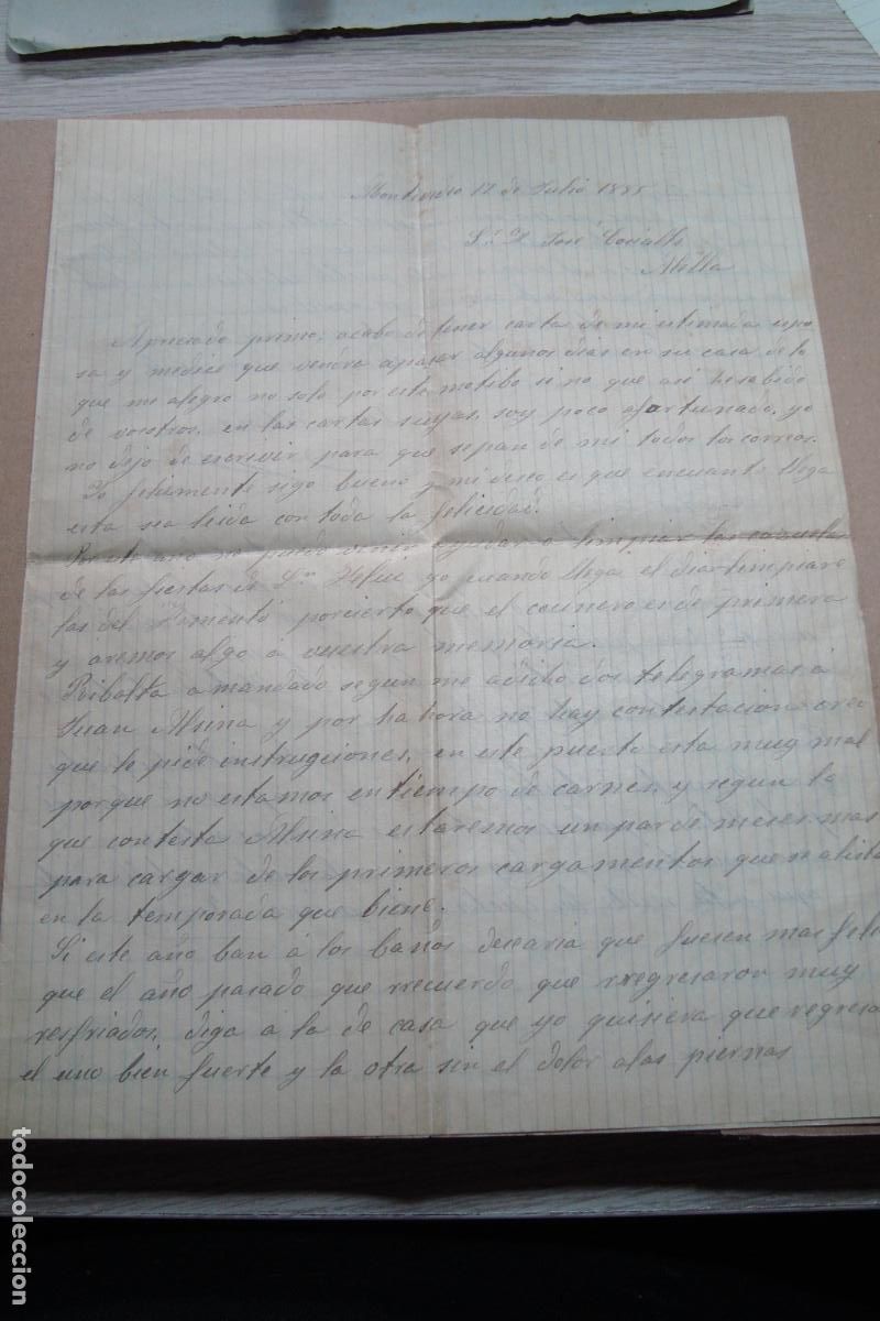 Manuscritos antiguos: ANTIGUA CARTA ISIDRO ESTRAD&Eacute; MONTEVIDEO URUGUAY 1885. A JOSE COSIALLS DE ALELLA.