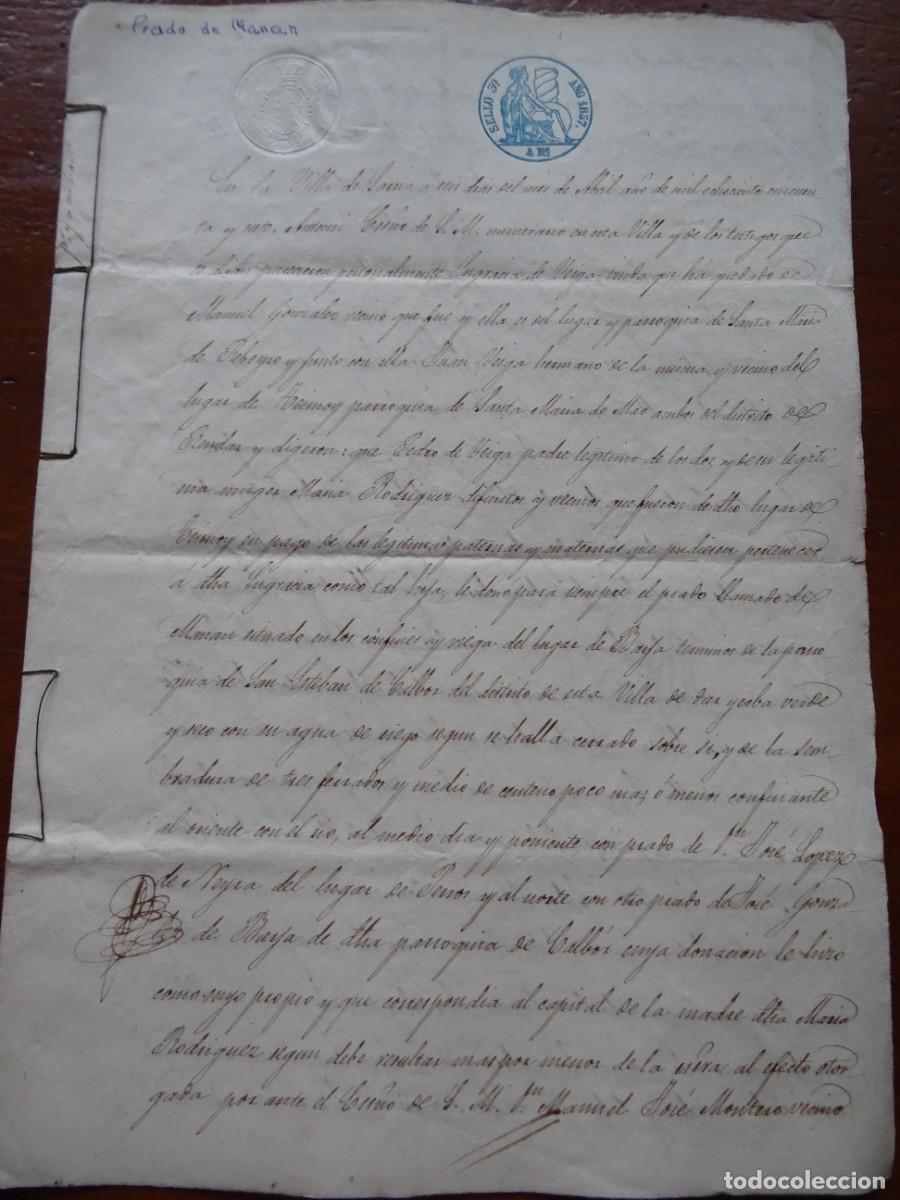 Manuscritos antiguos: San Esteban de Calbor, venta de prado, 1857, 4 p&aacute;ginas