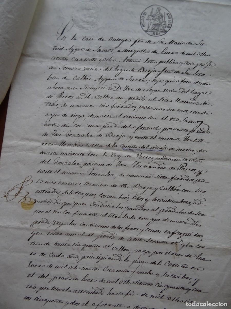 Manuscritos antiguos: San Esteban de Calbor, Sarria, Lugo, venta de prado, 1848, 4 pags