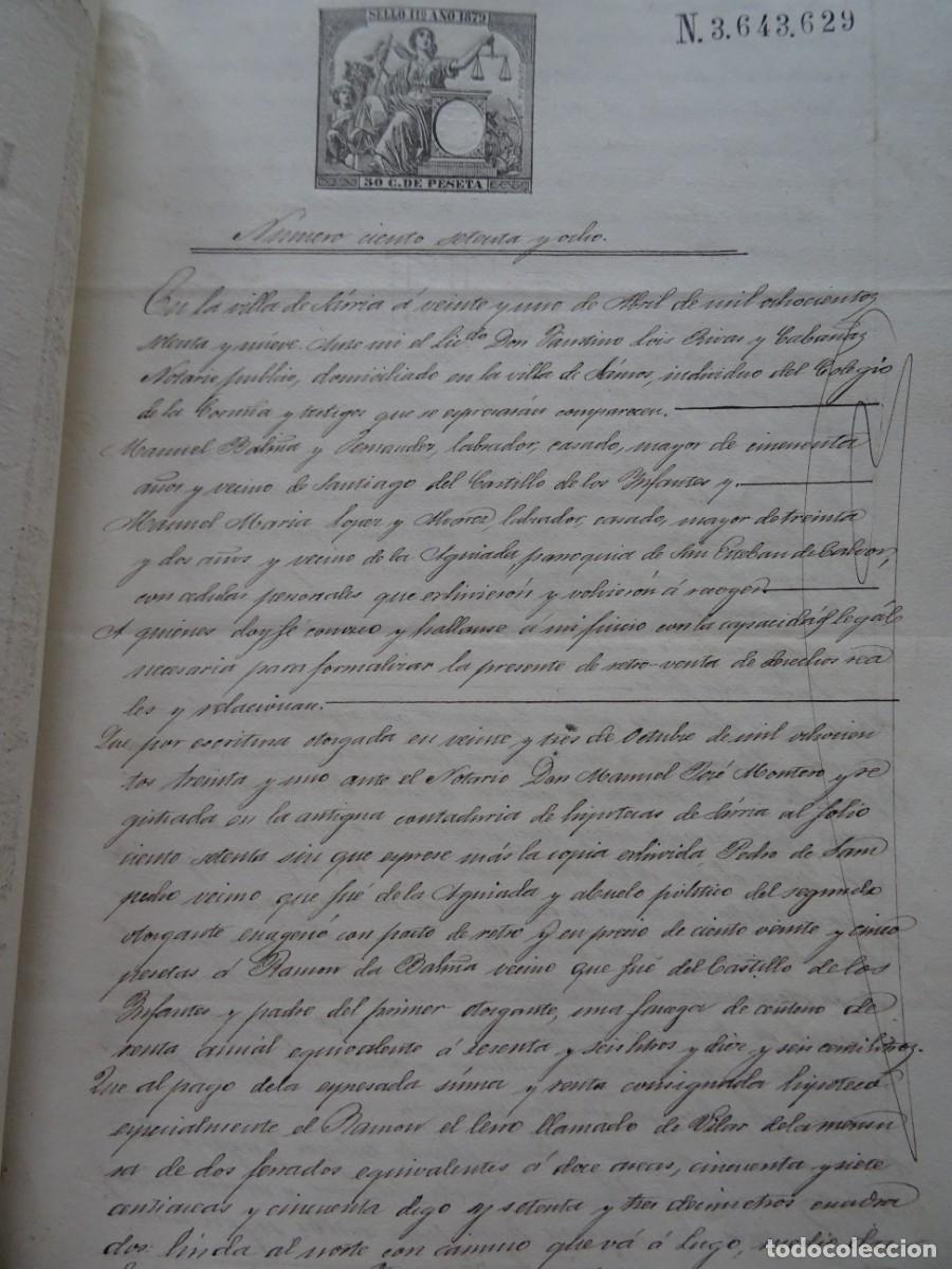 Manuscritos antiguos: San Esteban de Calbor, Sarria, Lugo, retroventa de sembradura 1879, 3 pags