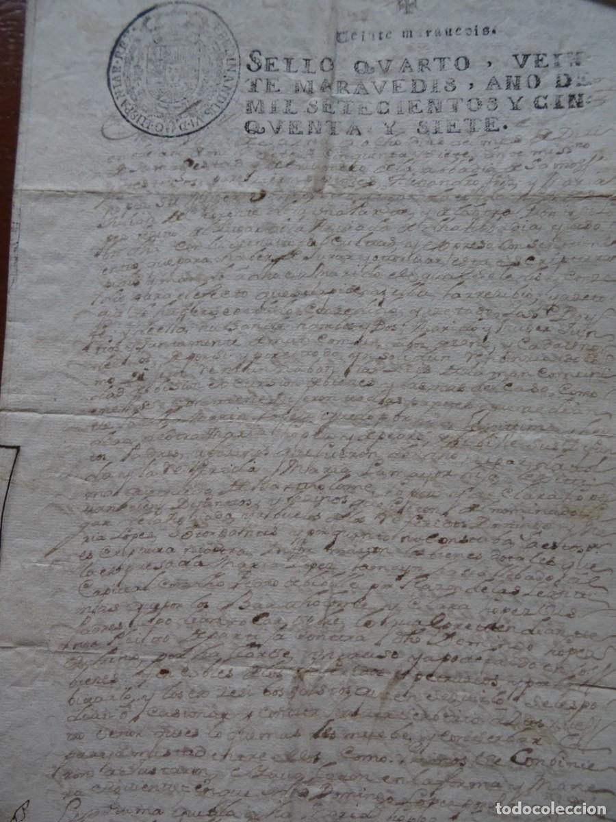 Manuscritos antiguos: Sarria, Lugo, avenencia sobre doto y leg&iacute;tima, 1757, 4 pags