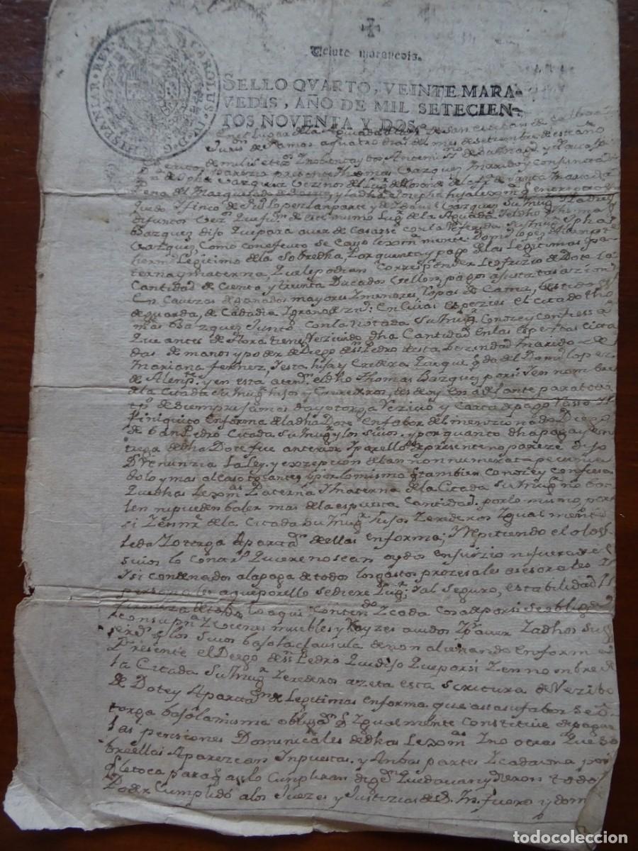 Manuscritos antiguos: Aguiada, Samos, Lugo, sobre una dote, 1792, 2 p&aacute;ginas
