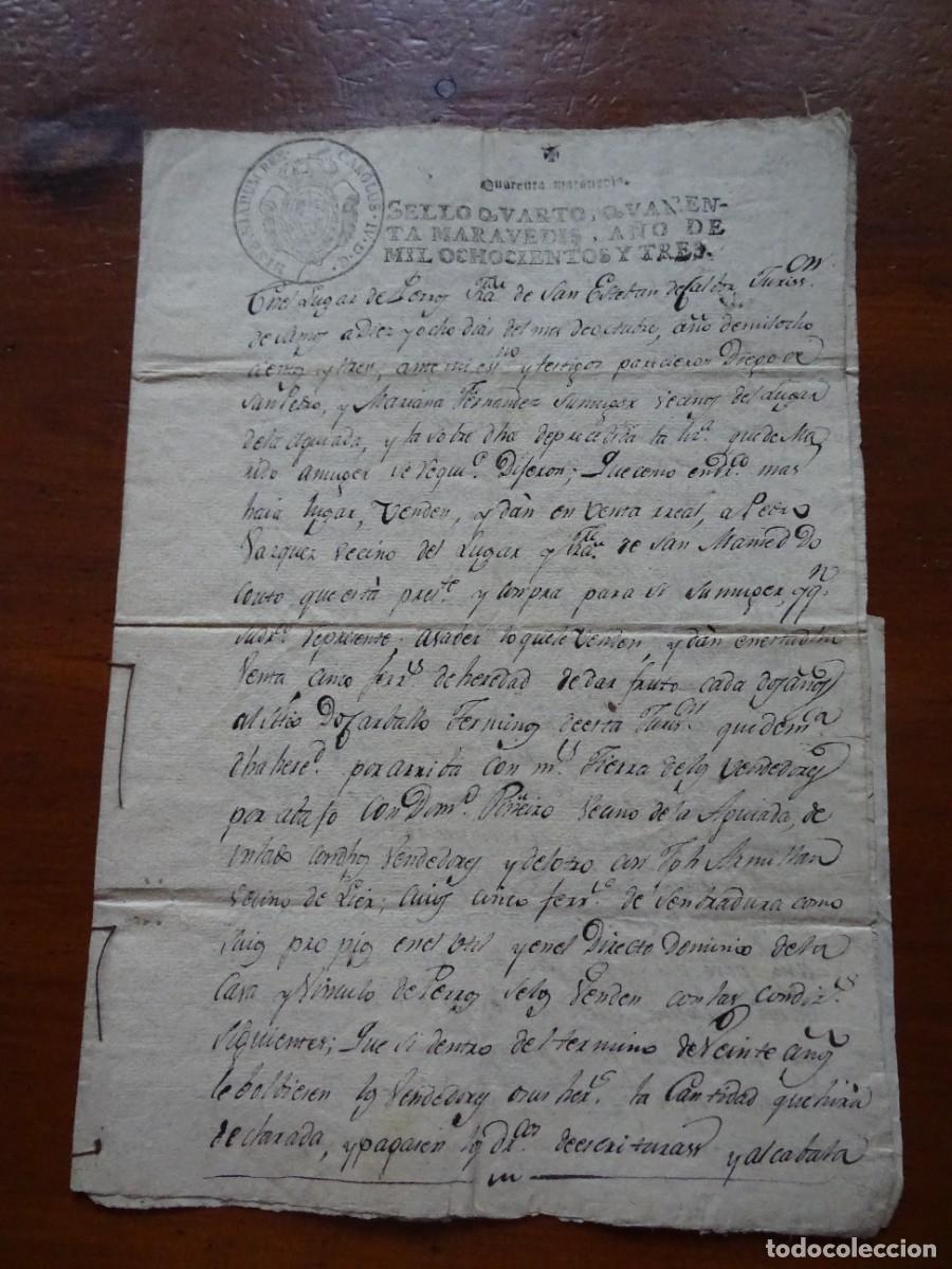 Manuscritos antiguos: Calbor, Lugo, arrendamiento de heredad, 1803, 4 p&aacute;ginas