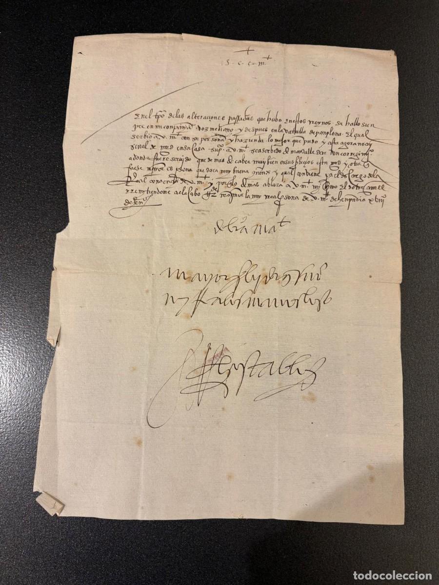 Manuscritos antiguos: CARTA MANUSCRITA DEL CONDESTABLE DE CASTILLA I&ntilde;igo Fern&aacute;ndez de Velasco al emperador Carlos V