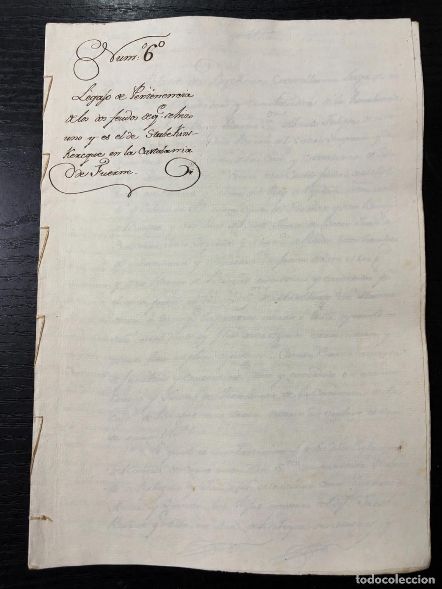 Manuscritos antiguos: FLANDES, 1739. LEGAJO MANUSCRITO DE DOS FEUDOS EN STEENKERQUE. LEER