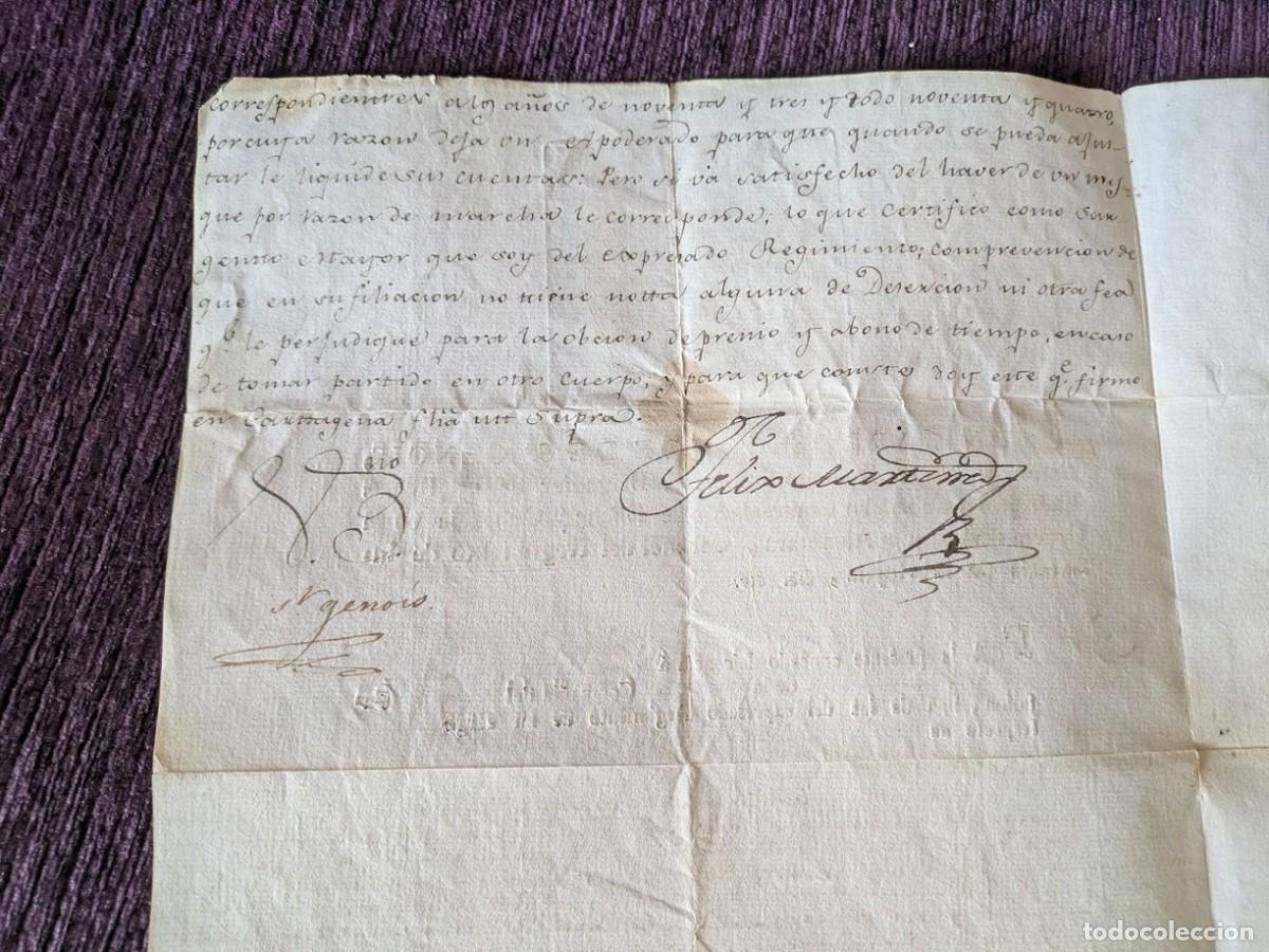 Manuscritos antiguos: Documento de permiso a hijo de Familia Rollada, Conde de St Genois 1796