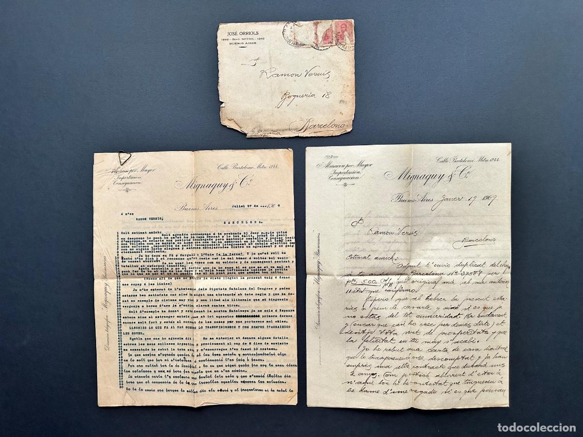 Manuscritos antiguos: Cartes patri&ograve;tiques catal&agrave; resident a Buenos aires &ndash; Josep Orriols &ndash; Er&ograve;tic &ndash; 1909