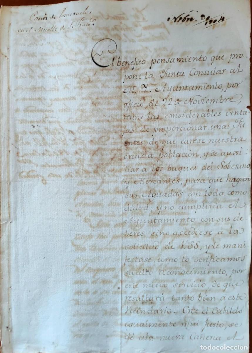 Manuscritos antiguos: 1804 Cuba &ndash; Carta del Real Consulado de La Habana * Firmado Familia Pe&ntilde;alver * Proyecto de Ca&ntilde;er&iacute;a