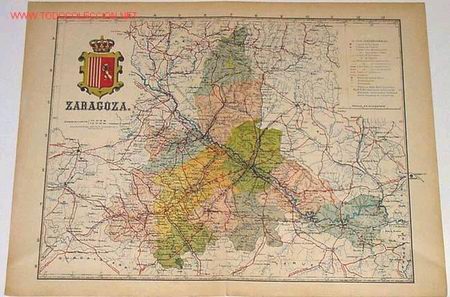 Mapas contempor&aacute;neos: MAPA DE LA PROVINCIA DE ZARAGOZA     1900 - Foto 1