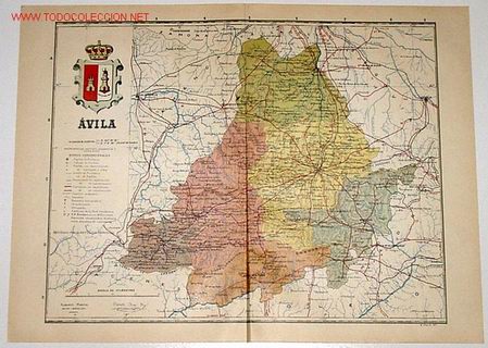 Mapas contempor&aacute;neos: ANTIGUO MAPA DE LA PROVINCIA DE AVILA 1900 - Foto 1