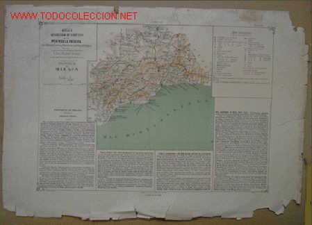 Mapas contempor&acirc;neos: ``Atlas Geogr&aacute;fico Descriptivo de la Pen&iacute;nsula Ib&eacute;rica ...: PROVINCIA DE MALAGA&acute;&acute;