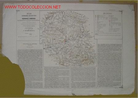 Mapas contempor&acirc;neos: ``Atlas Geogr&aacute;fico Descriptivo de la Pen&iacute;nsula Ib&eacute;rica ...: PROVINCIA DE CORDOBA&acute;&acute;