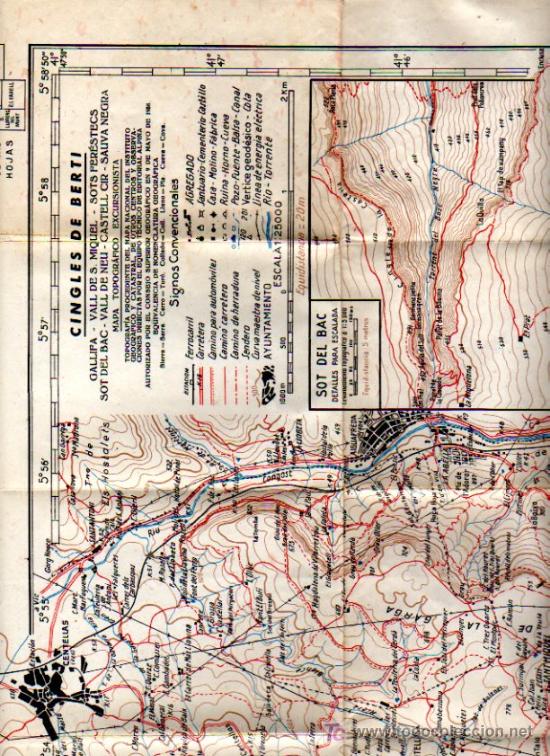 Mapas contempor&aacute;neos: mapa topografico excursionista cingles de berti, 1964 - Foto 1