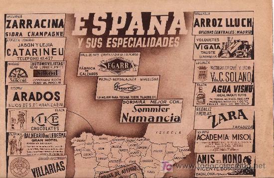 Contemporary maps: Espa&ntilde;a y sus especialidades &ndash; 1934