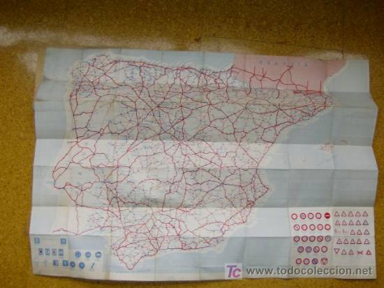 Contemporary maps: MAPA DE CARRETERAS ESPA&Ntilde;A APROX 1955 , EDICION  CORTESIA JOAQUIN LOREDO DE VIGO - CONSIGNATARIO