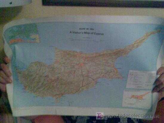 Mapas contempor&aacute;neos: Mapa de Chipre. 40 x 60 cm. En ingl&eacute;s. - Foto 2