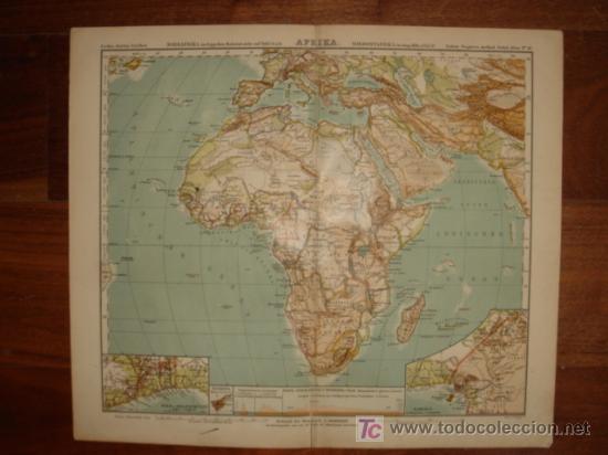 Mapas contempor&aacute;neos: MAPA DE LA  &Aacute;FRICA COLONIAL ,INCLUYE APARTADO DE TENERIFE, ORIGINAL, WAGNER, 1899, 370 x 320 mm .