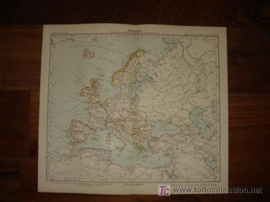 Mapas contempor&aacute;neos: MAPA POL&Iacute;TICO DE EUROPA,  ORIGINAL, WAGNER, 1899, 370 x 320 mm .